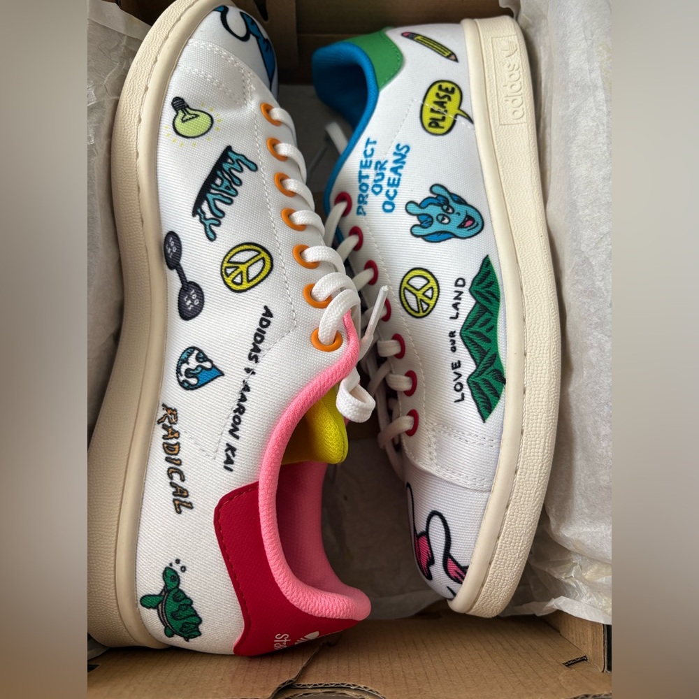 Adidas Stan Smith Multicolor Graphic Sneakers - Picture 1 of 5